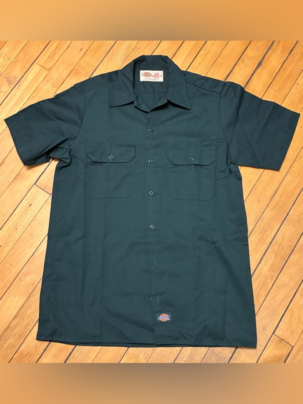 Dickies Short Sleeve Button-Down Work Shirt - Dark Green